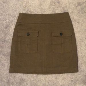 Army green Loft skirt